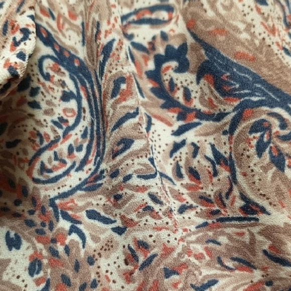 Daniel Rainn Paisley cream blue 3/4 sleeve Tunic Dress size M - Picture 5 of 6